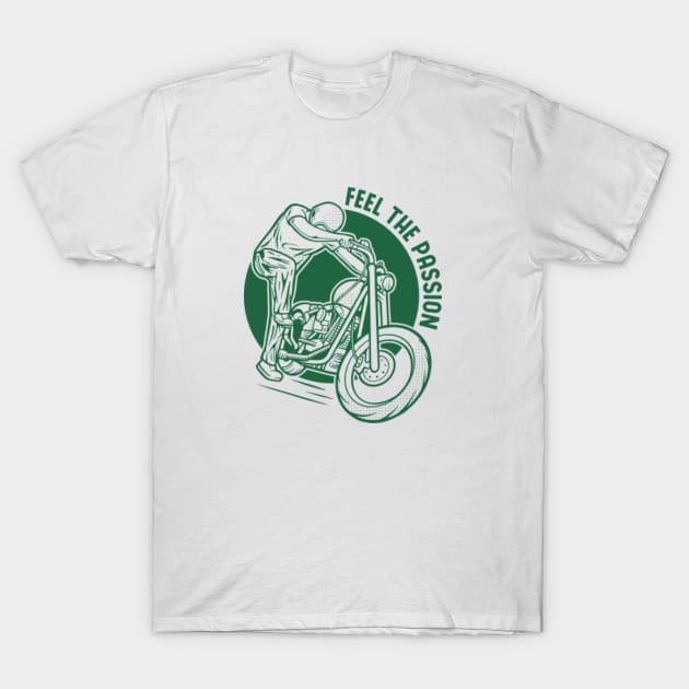 motorbike kickstart feel the passion Motorcycle Biker T Shirt